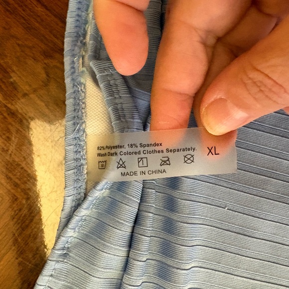 Light Blue Ribbed Bikini Set - Picture 3 of 8